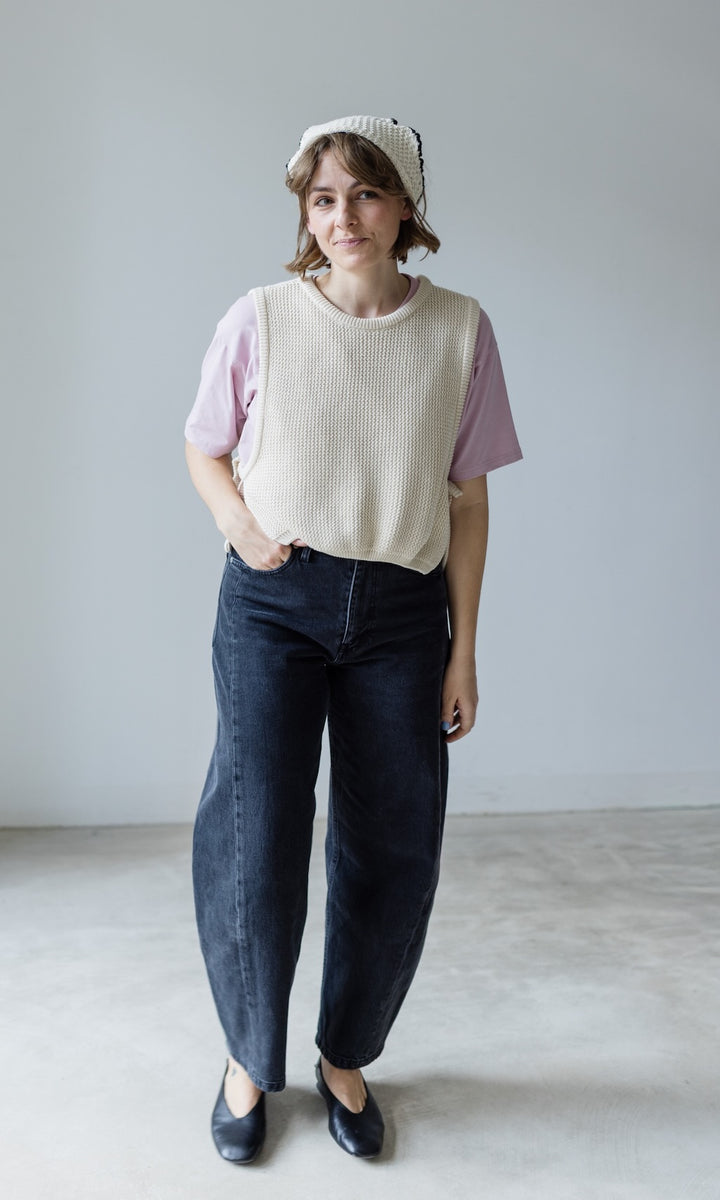 Barrel Jeans aus Bio Baumwolle Washed Black - abricot coco