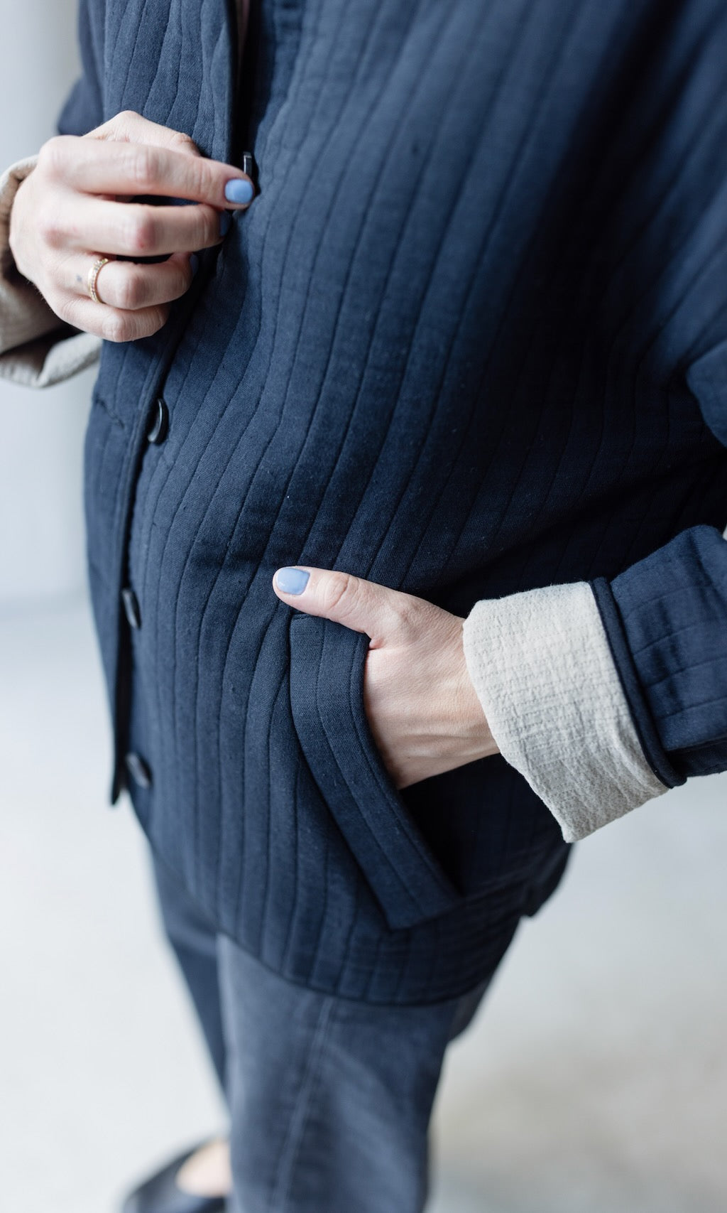 Leichte Oversized Steppjacke Yumiko aus Bio Baumwolle