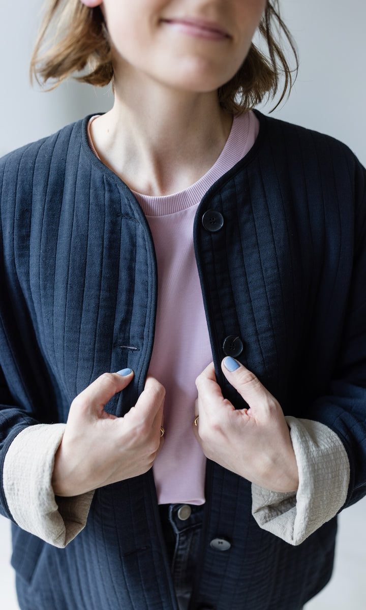 Leichte Oversized Steppjacke Yumiko aus Bio Baumwolle