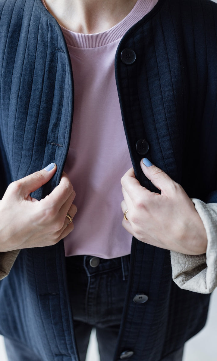 Leichte Oversized Steppjacke Yumiko aus Bio Baumwolle