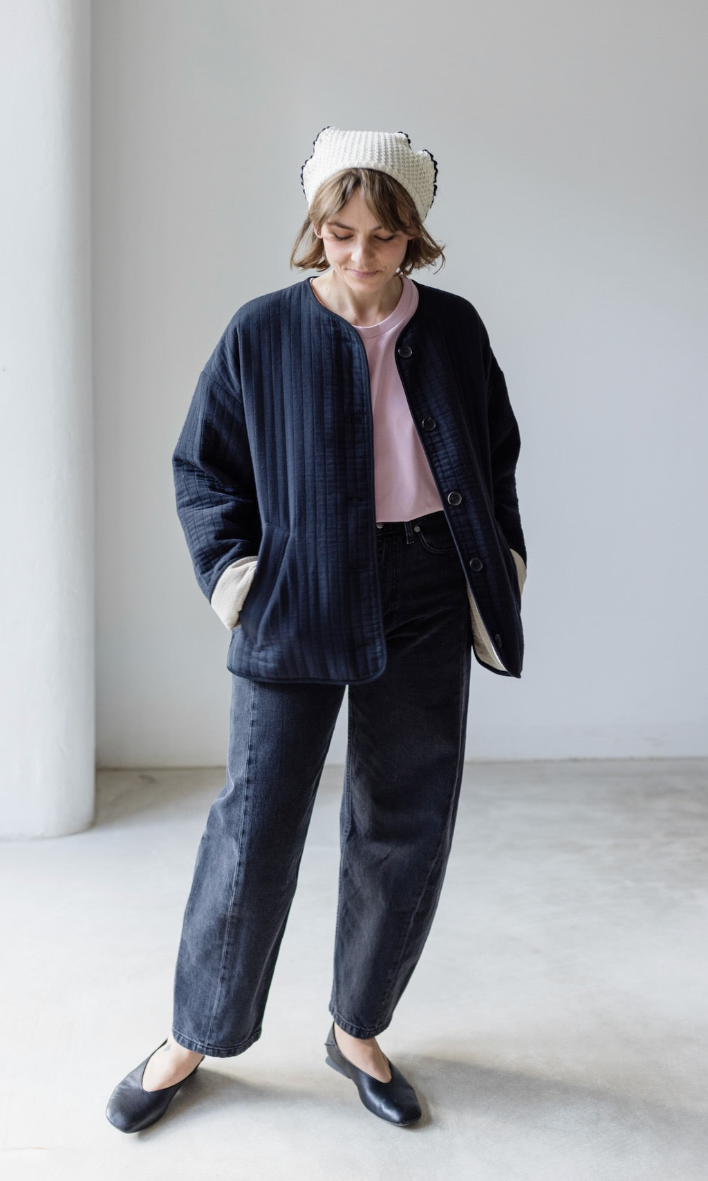 Leichte Oversized Steppjacke Yumiko aus Bio Baumwolle