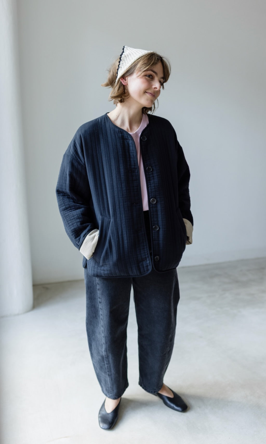 Leichte Oversized Steppjacke Yumiko aus Bio Baumwolle