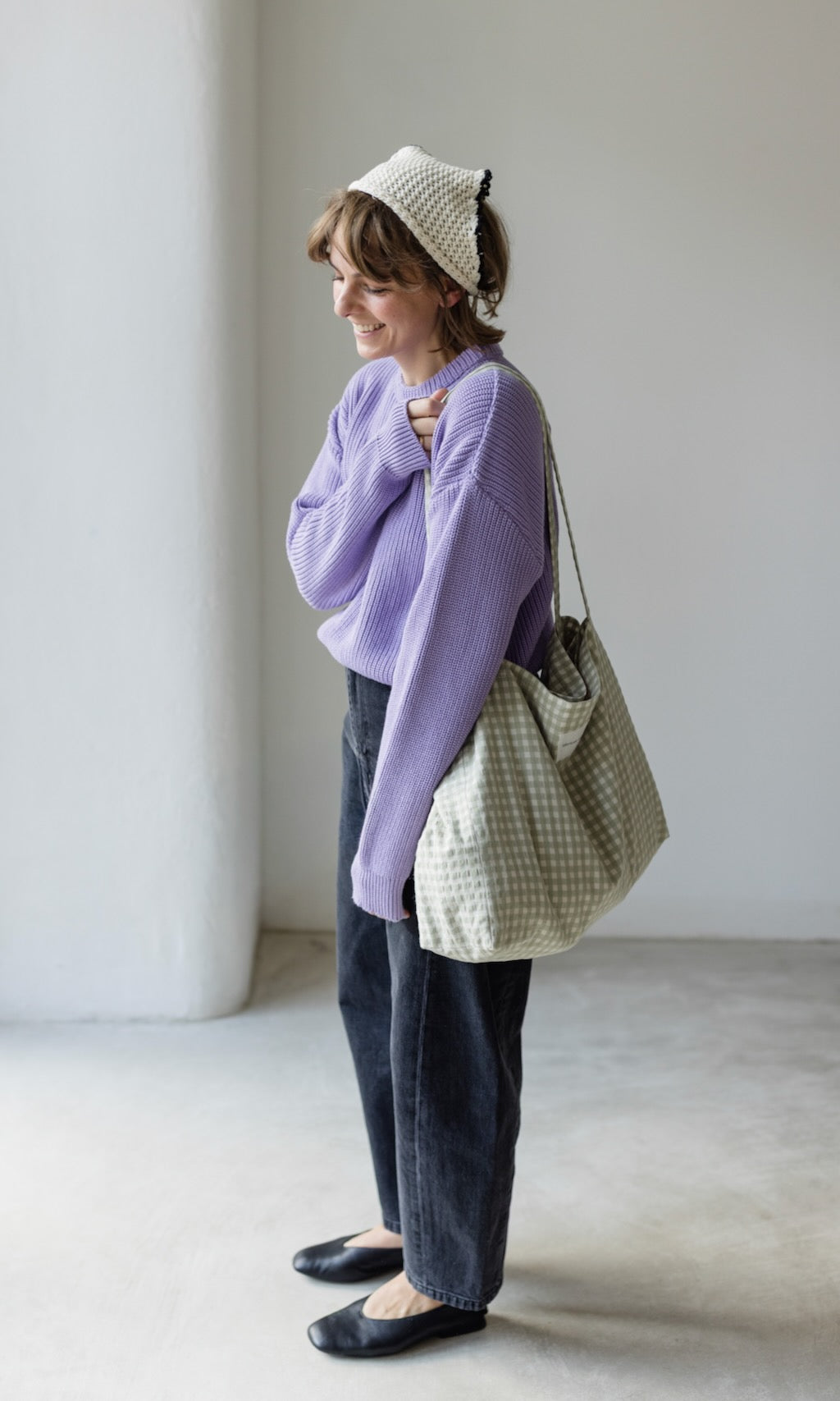 Strickpullover aus Bio Baumwolle Flieder