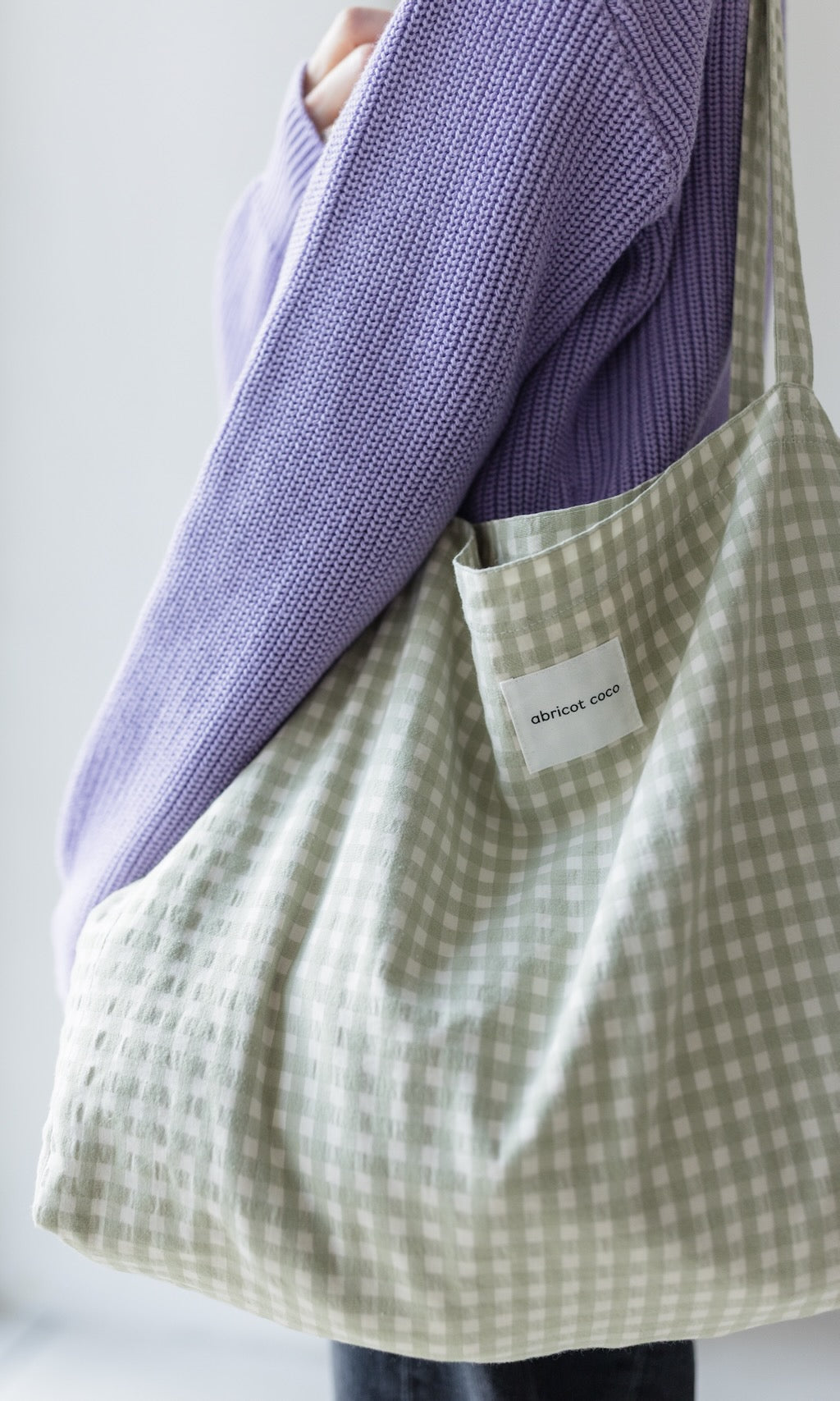 Mom Bag Grün-Kariert aus Bio Baumwolle