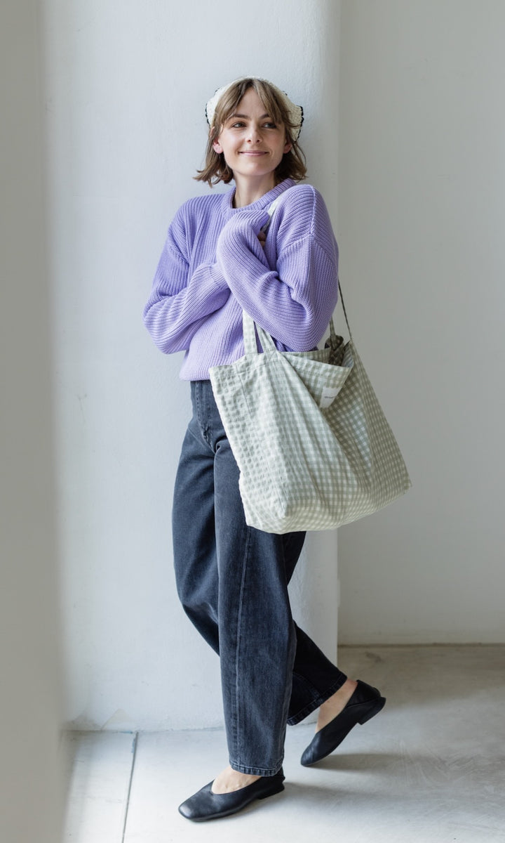 Strickpullover aus Bio Baumwolle Flieder