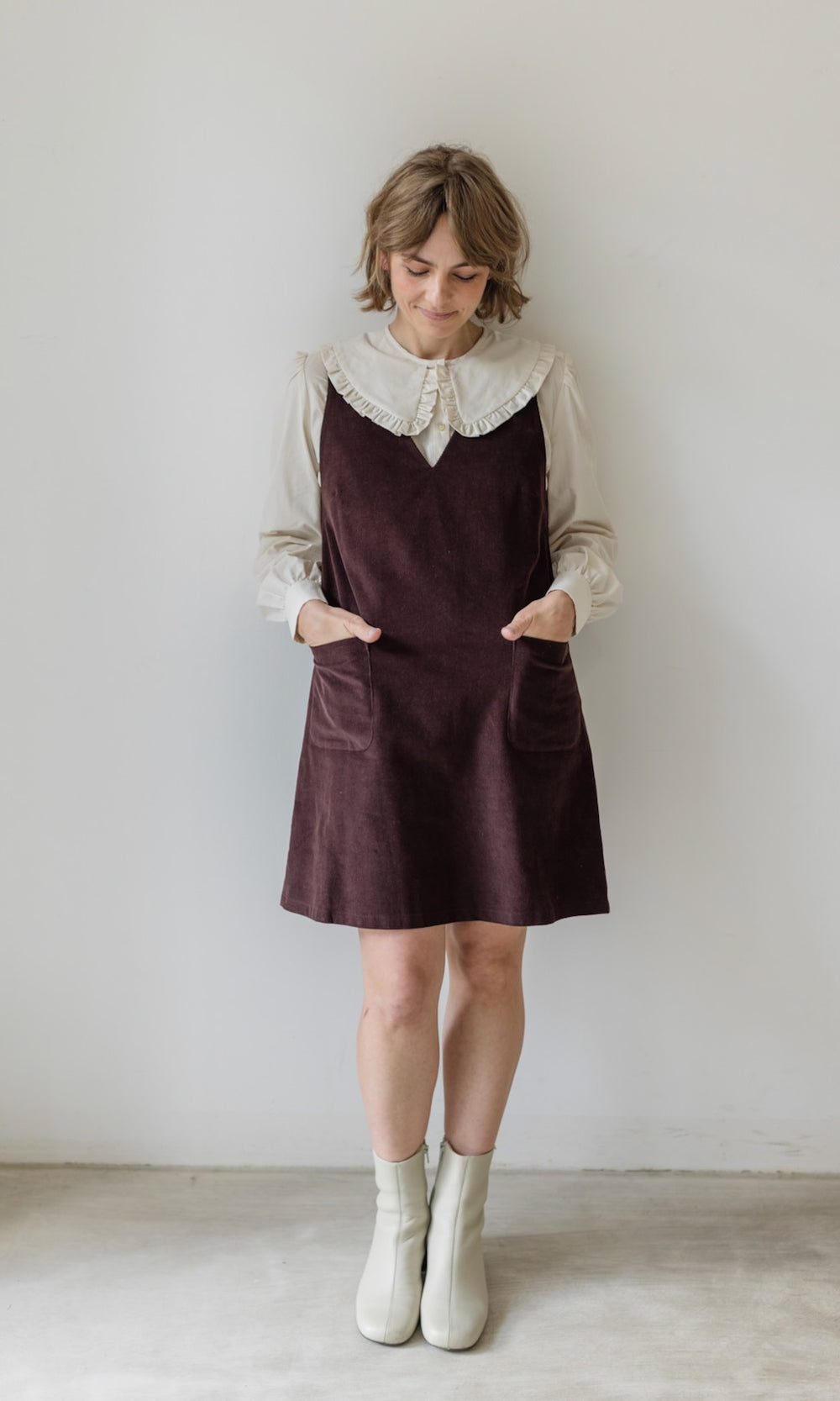 Minikleid aus Cord Audrey - abricot coco