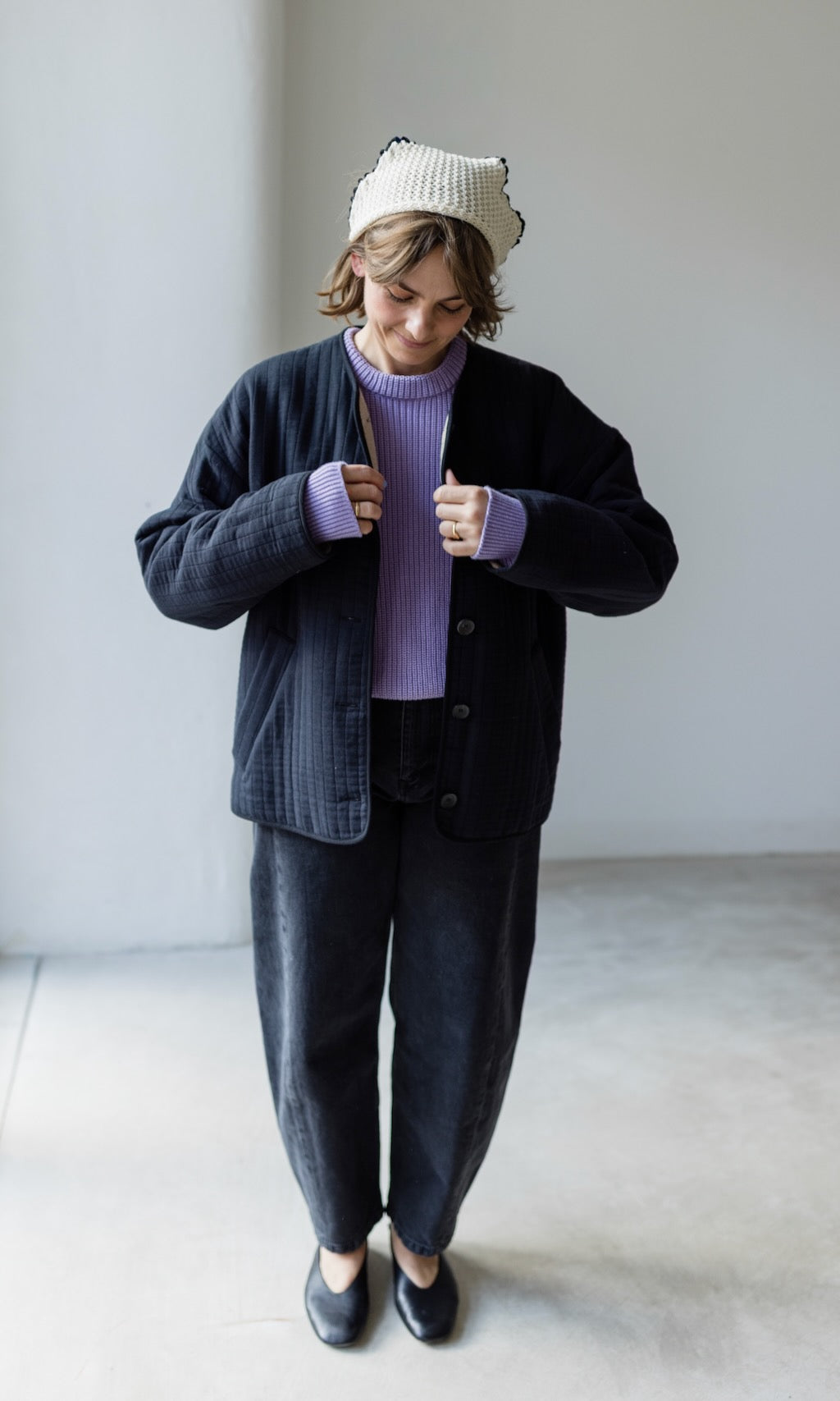 Leichte Oversized Steppjacke Yumiko aus Bio Baumwolle