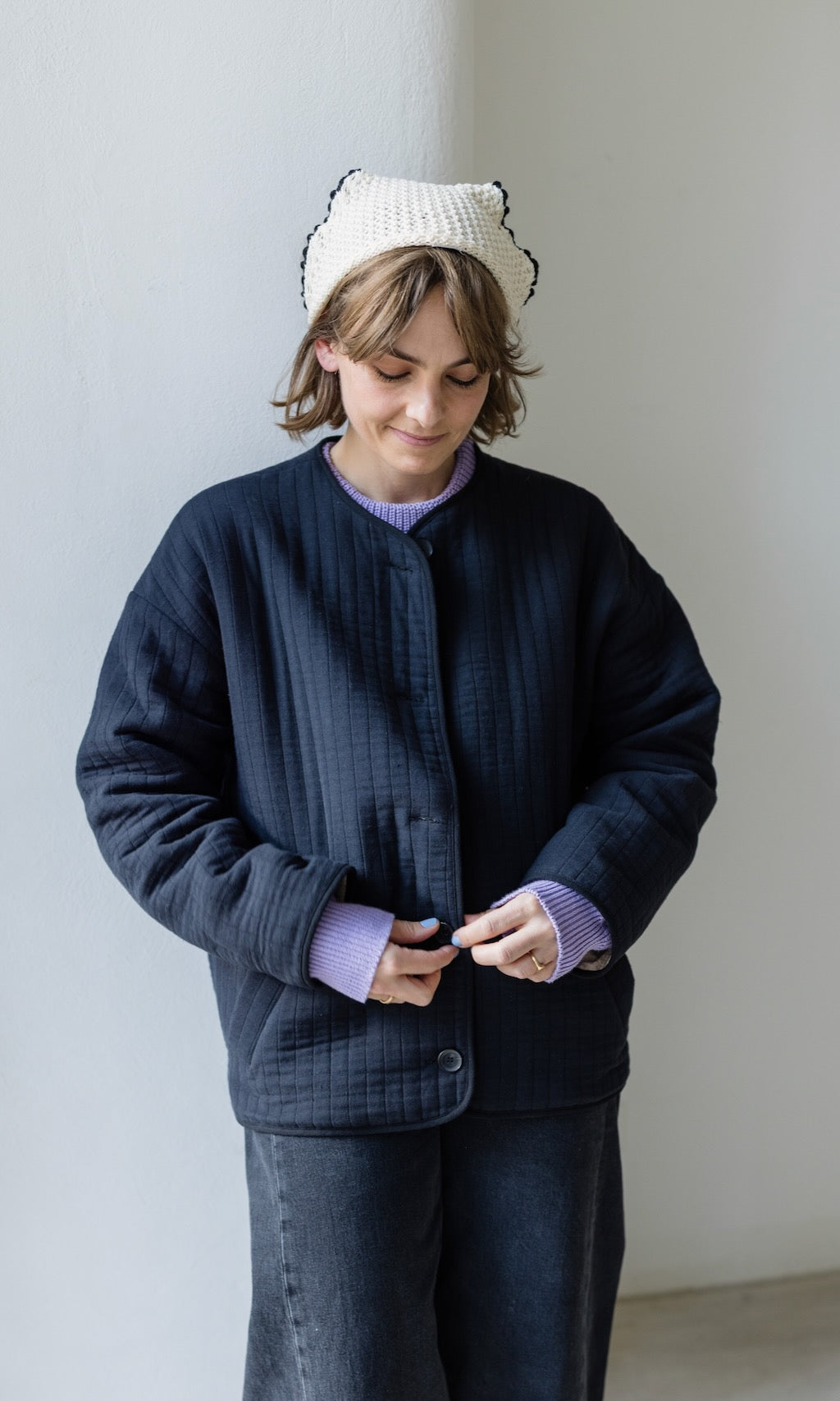 Leichte Oversized Steppjacke Yumiko aus Bio Baumwolle