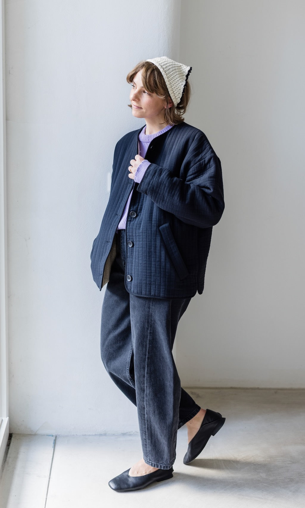 Leichte Oversized Steppjacke Yumiko aus Bio Baumwolle