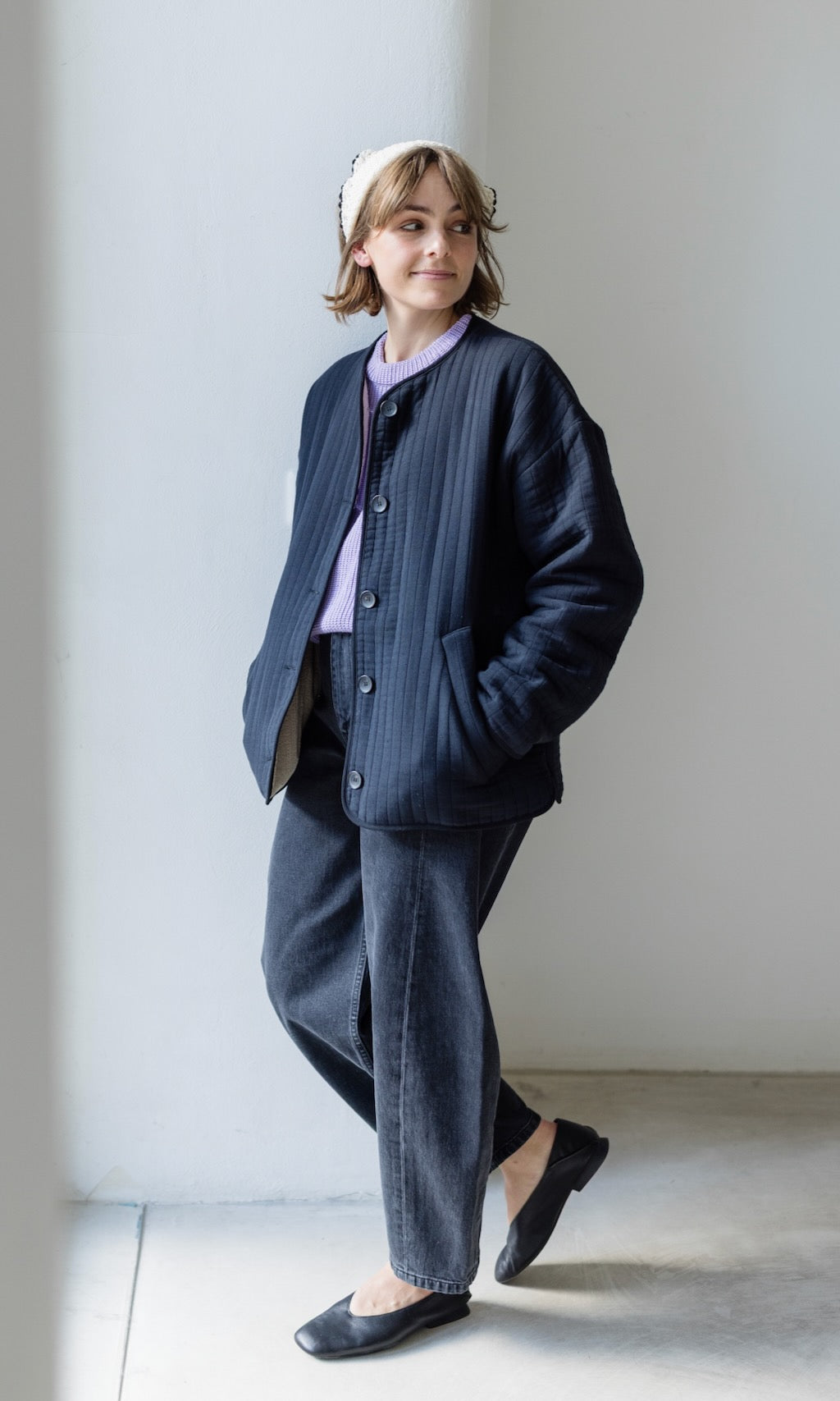 Leichte Oversized Steppjacke Yumiko aus Bio Baumwolle