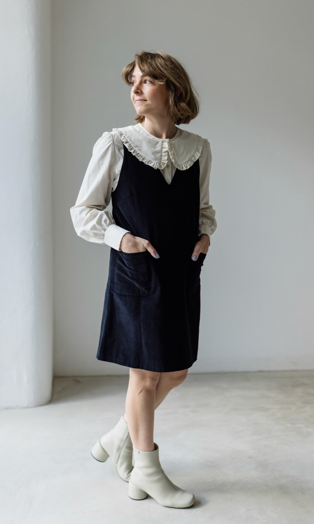 Minikleid aus Cord Audrey - abricot coco