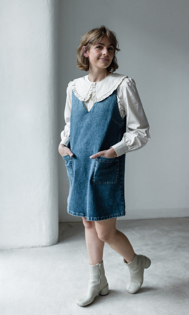 Kurzes Jeanskleid Audrey - abricot coco