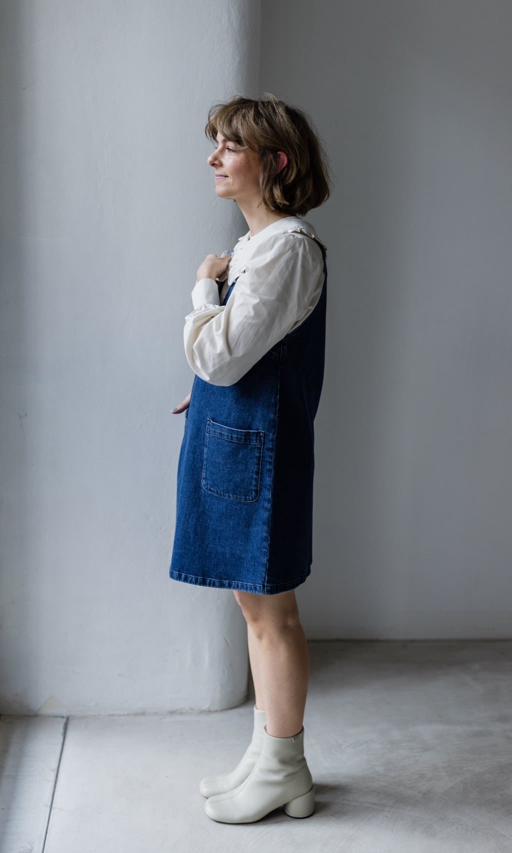 Kurzes Jeanskleid Audrey in Denim Blau aus Bio Baumwolle