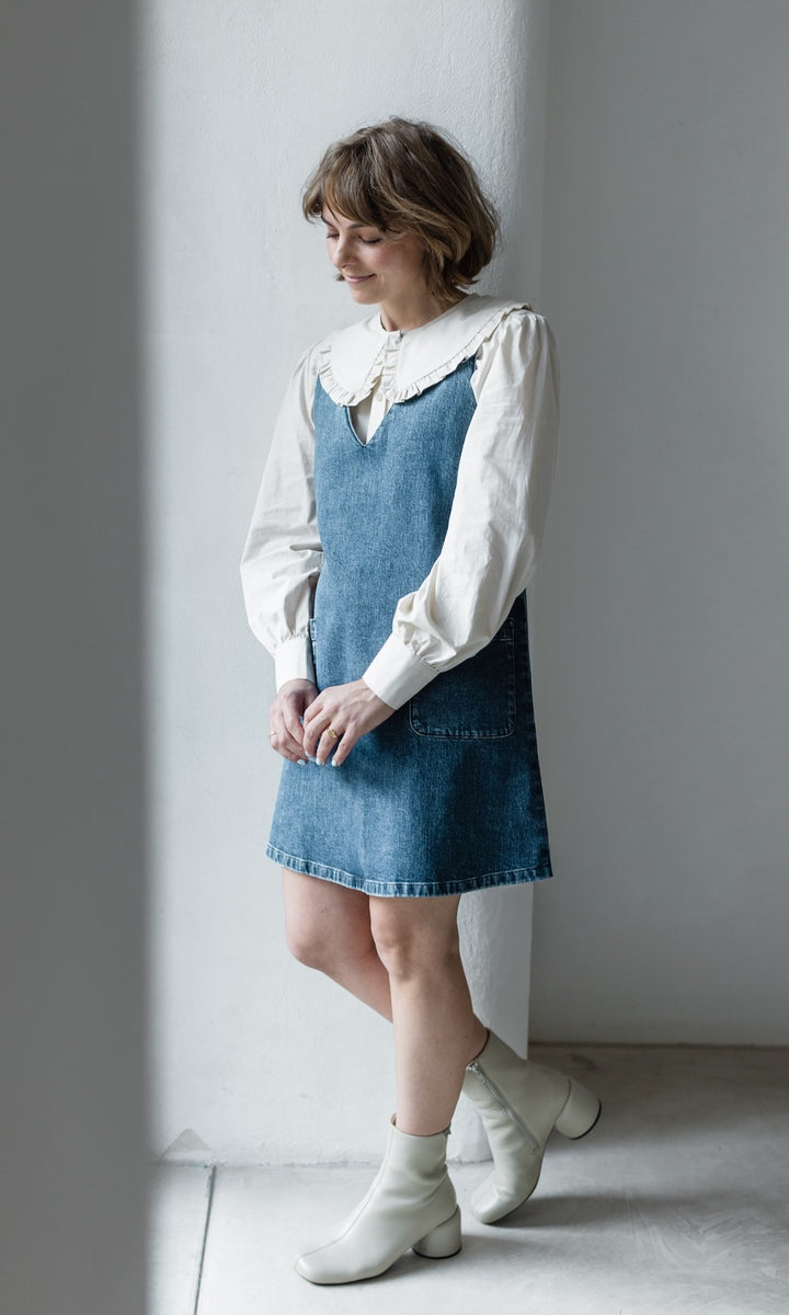 Kurzes Jeanskleid Audrey - abricot coco
