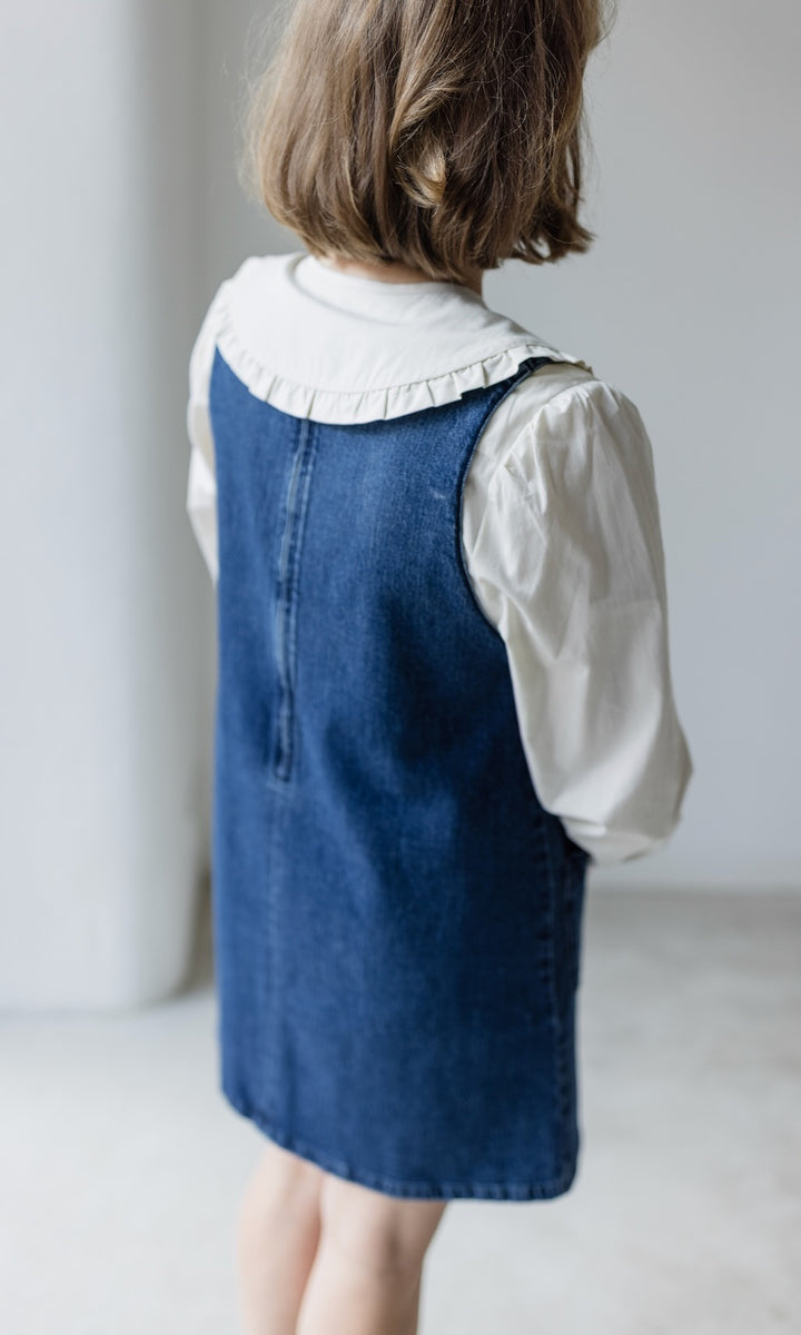 Kurzes Jeanskleid Audrey in Denim Blau aus Bio Baumwolle