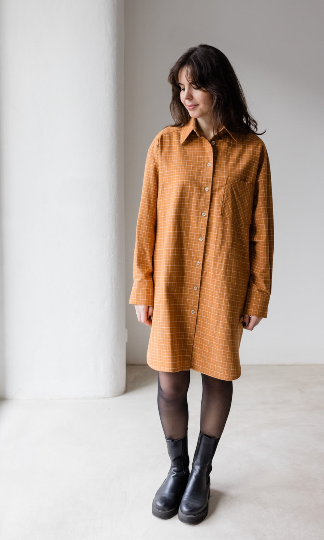 Karo Hemdkleid - abricot coco