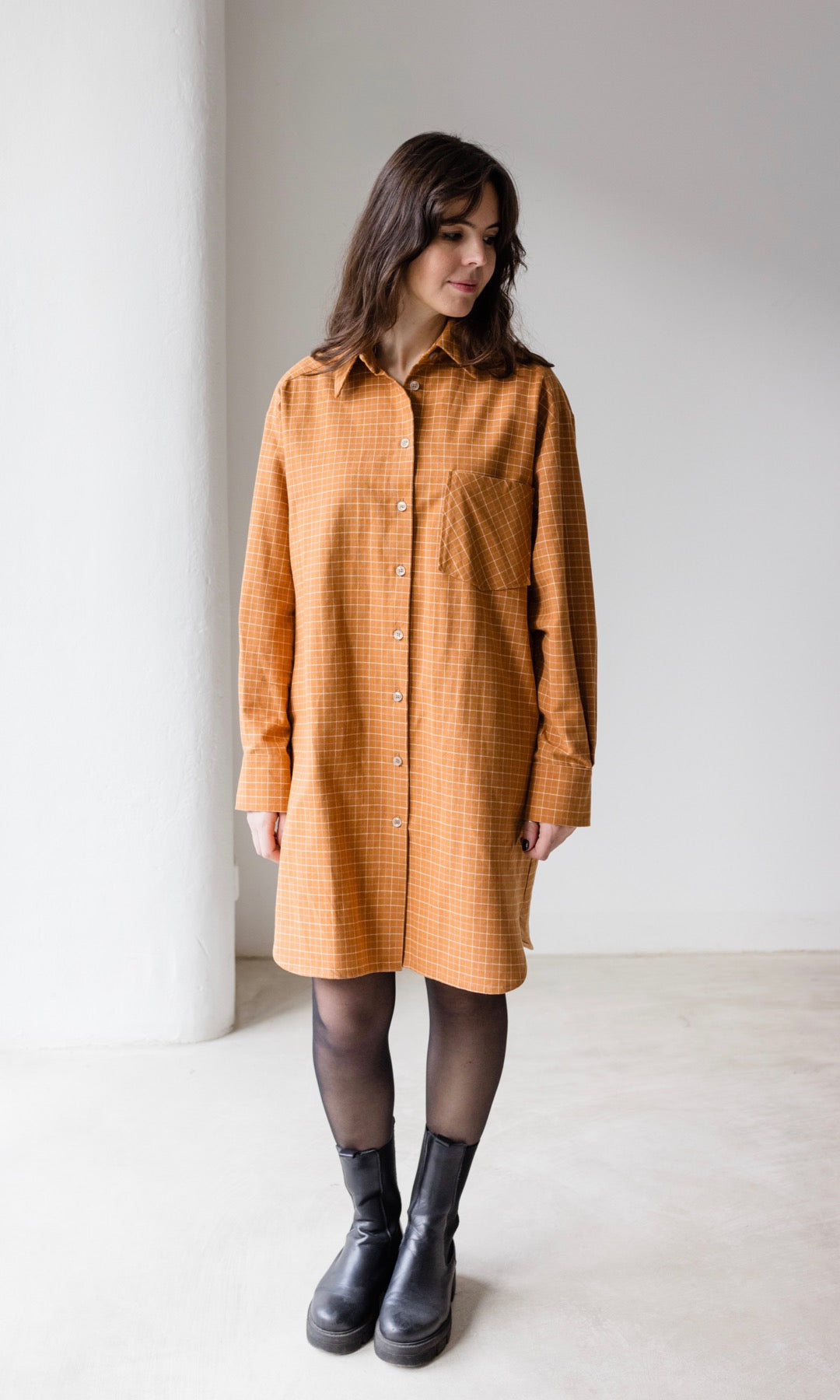 Karo Hemdkleid - abricot coco