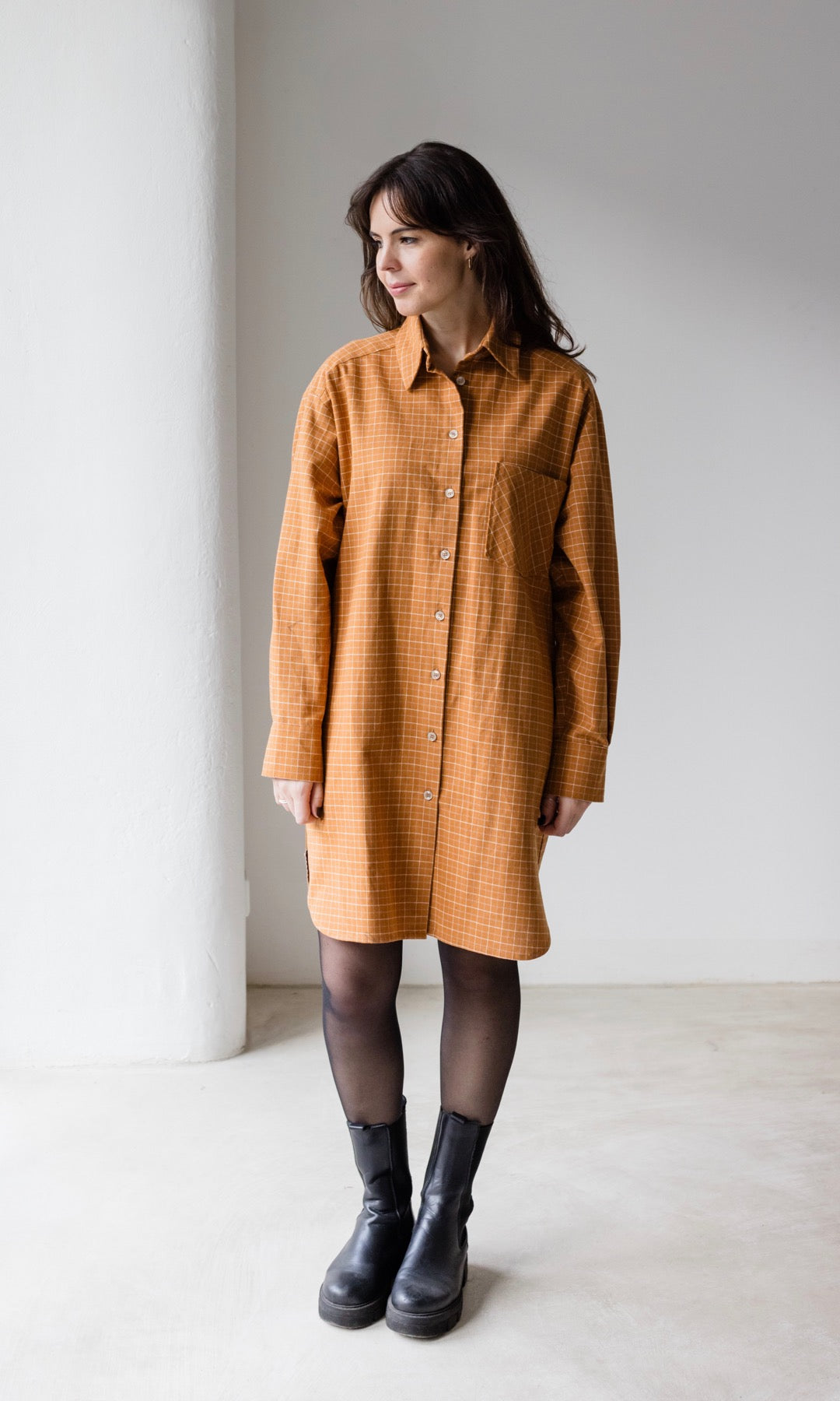 Karo Hemdkleid - abricot coco
