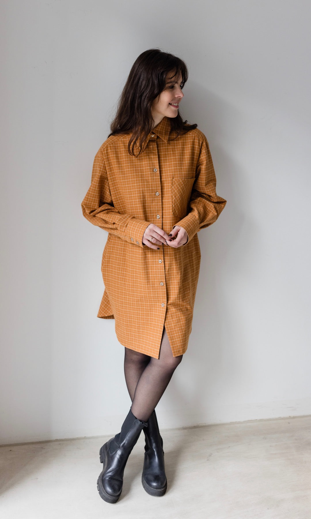 Karo Hemdkleid - abricot coco