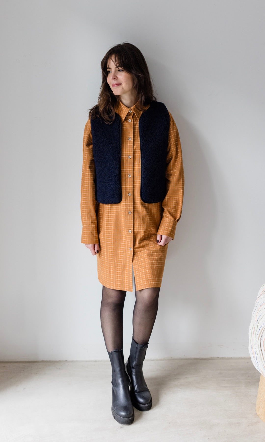 Karo Hemdkleid - abricot coco