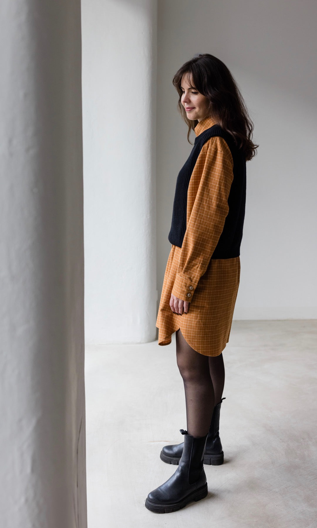 Karo Hemdkleid - abricot coco