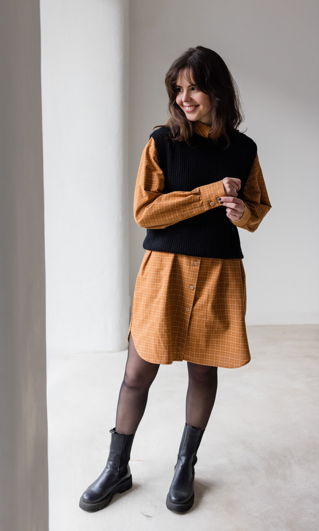 Karo Hemdkleid - abricot coco