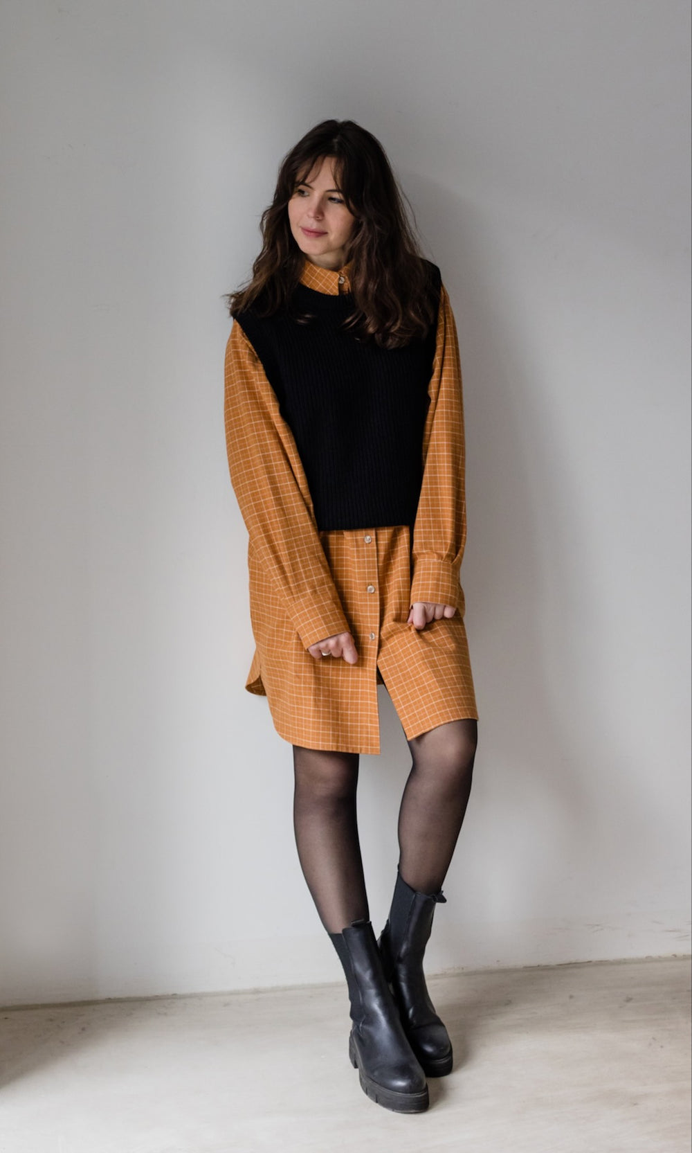 Karo Hemdkleid - abricot coco