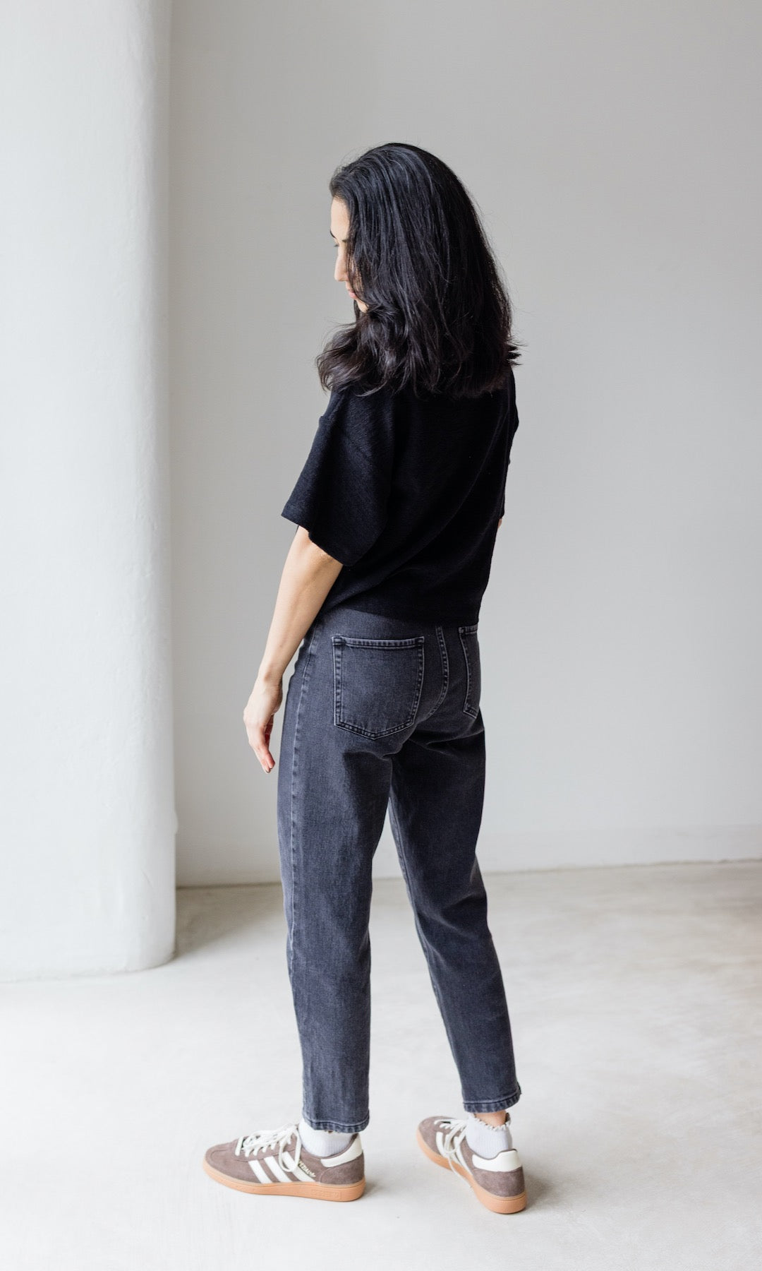 Frottee Cropped T-Shirt - abricot coco