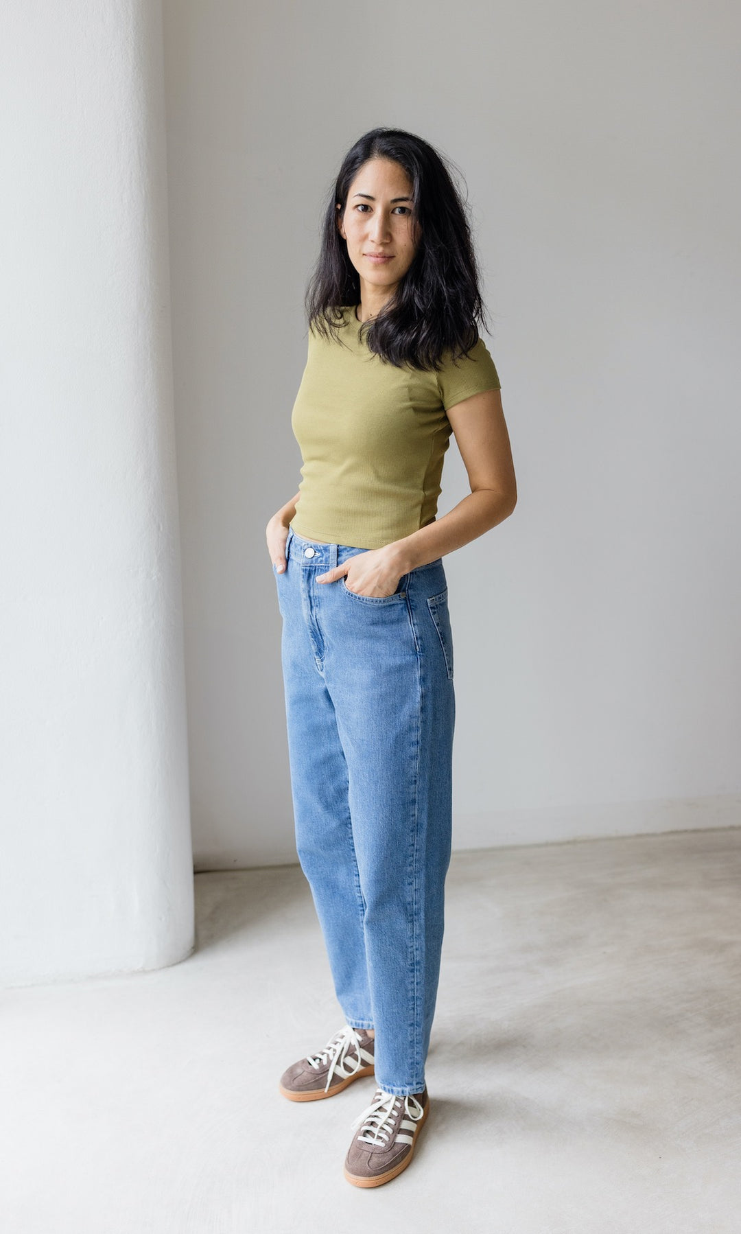 Cropped Rib Top - abricot coco