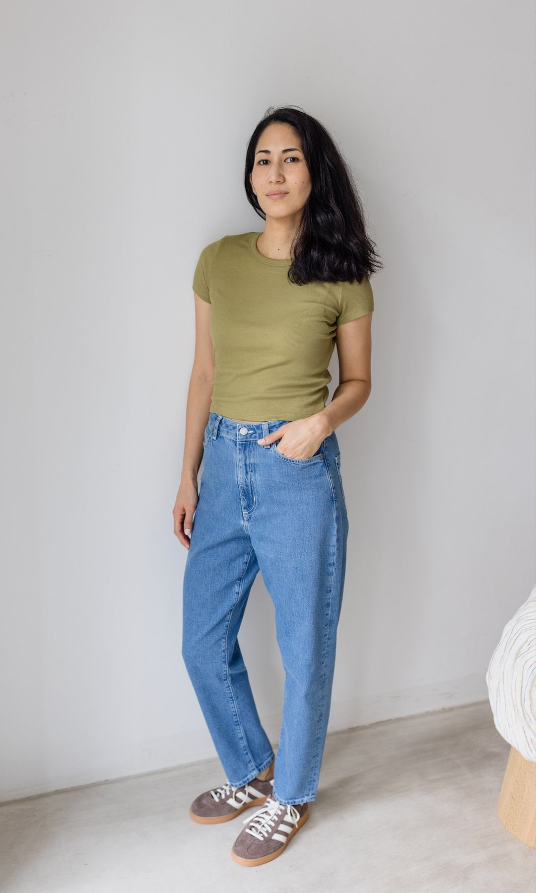 Cropped Rib Top - abricot coco