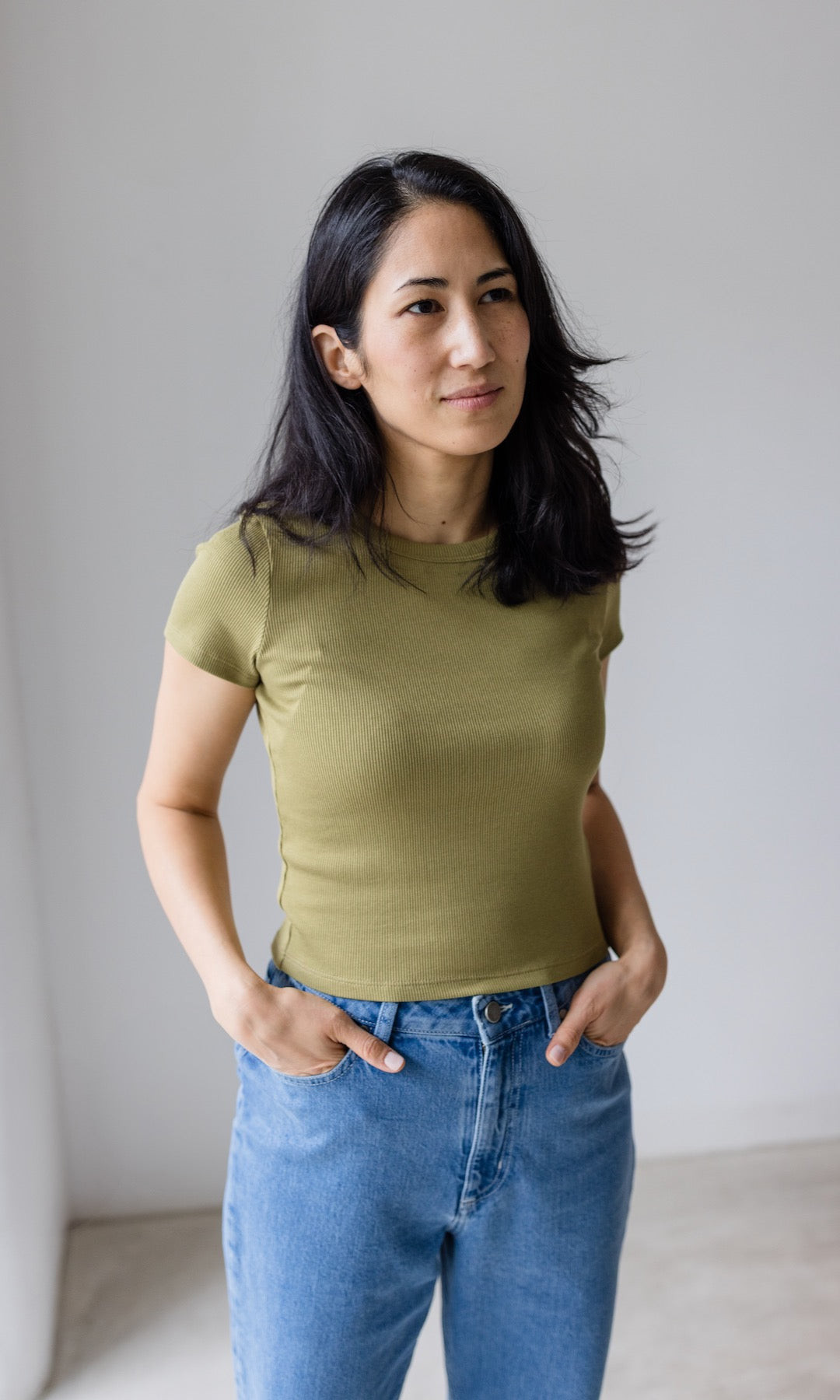Cropped Rib Top - abricot coco