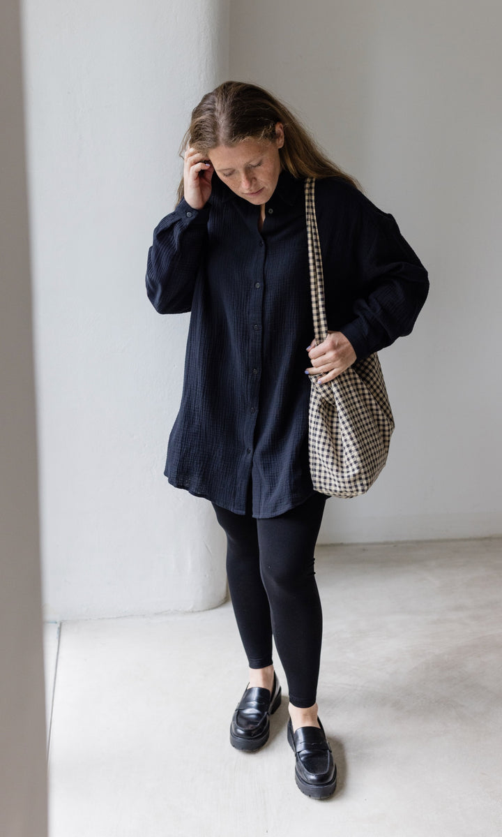 Oversized Musselin Hemd