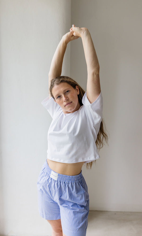 Sommer Shorts Blau Gestreift