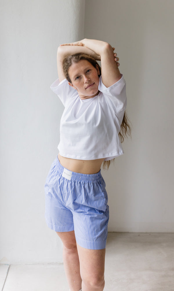 Sommer Shorts Blau Gestreift
