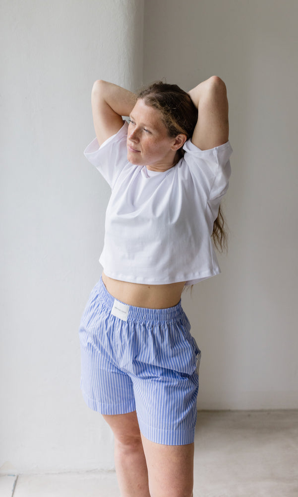 Sommer Shorts Blau Gestreift