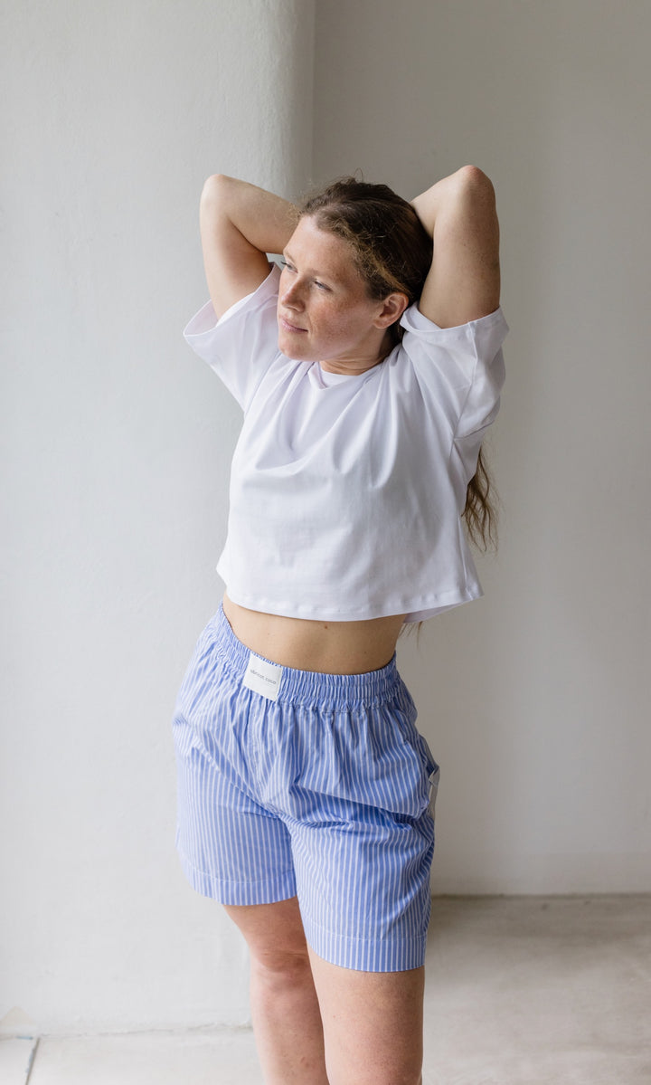 Sommer Shorts Blau Gestreift