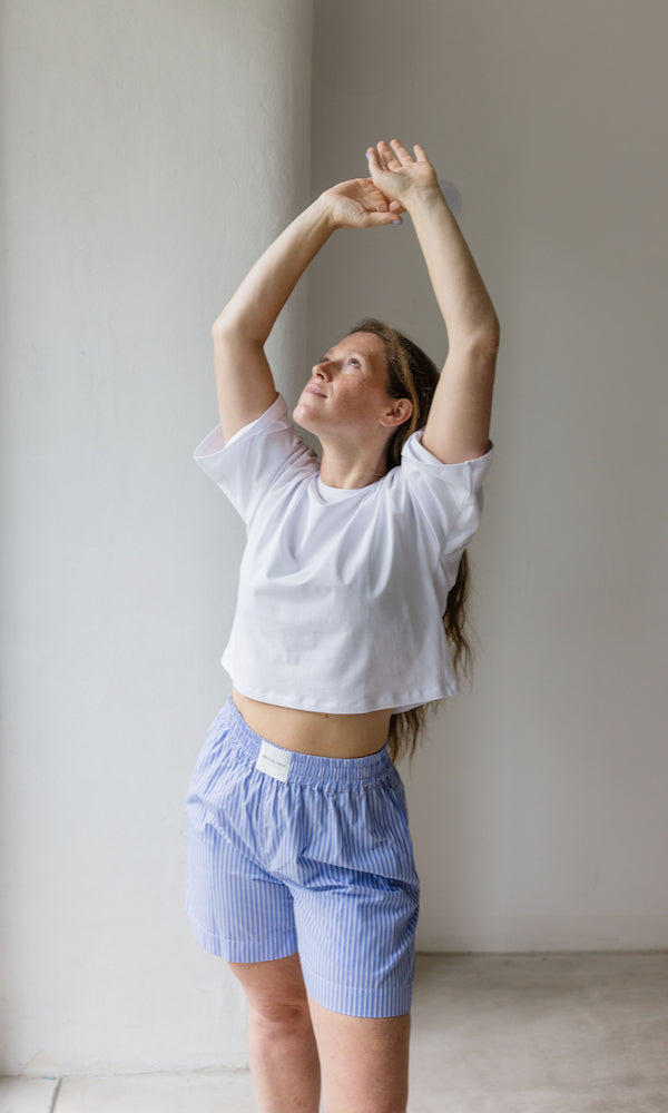 Sommer Shorts Blau Gestreift