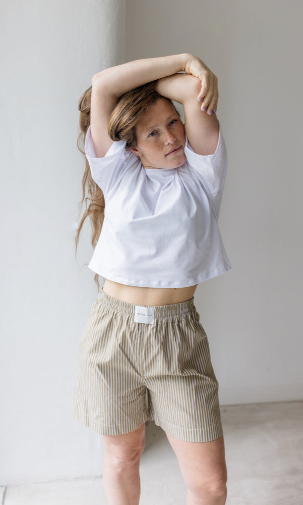 Sommer Shorts Olive Gestreift