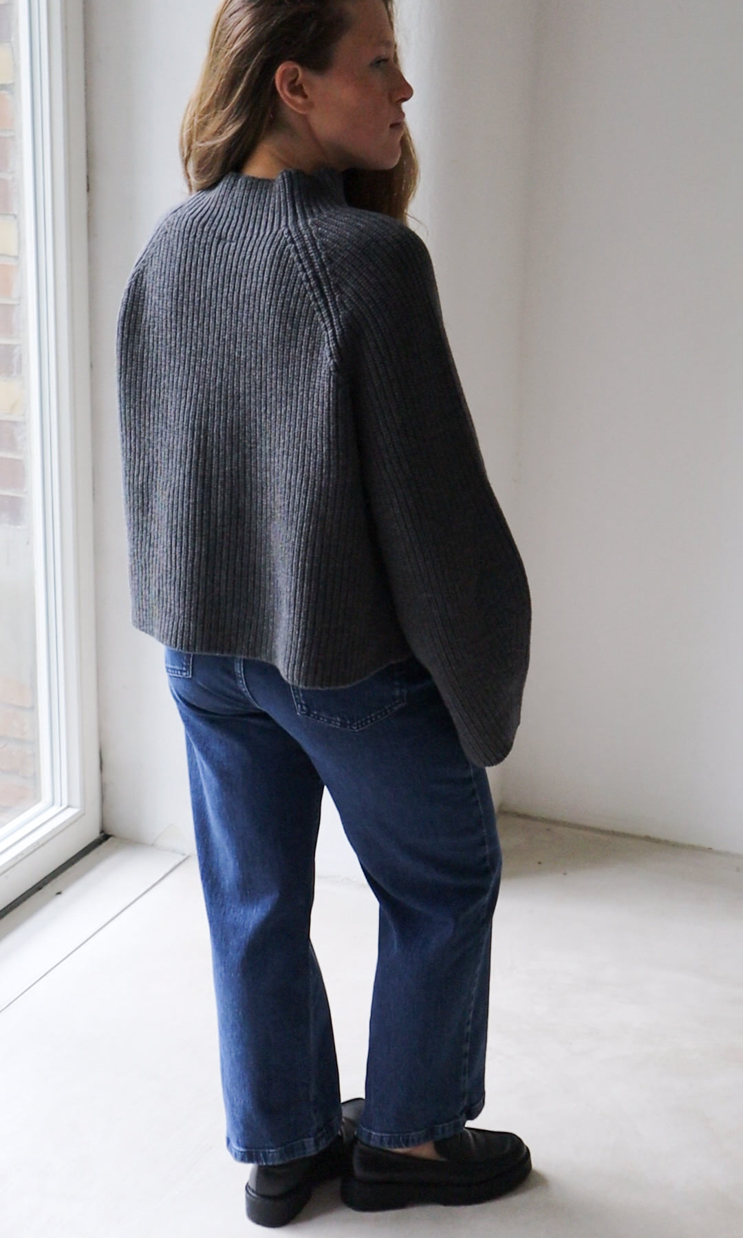 Oversized Jumper (Merinowolle-Kaschmir) in Grau
