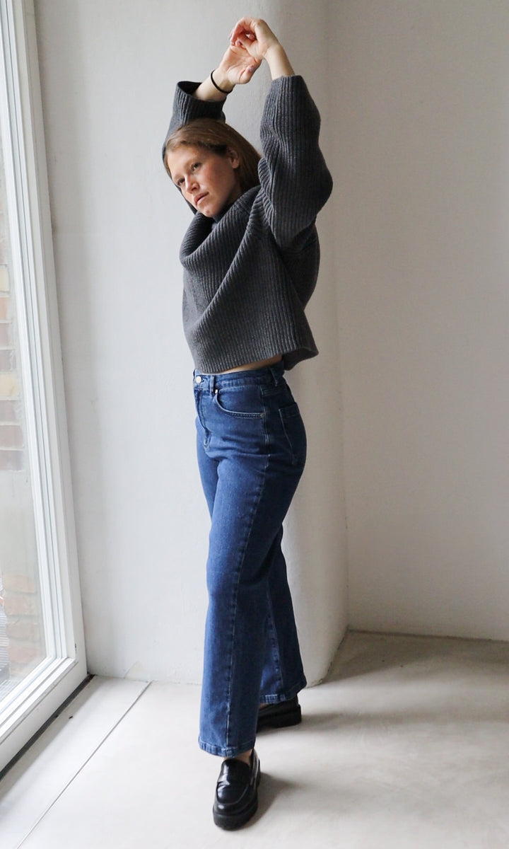 Oversized Jumper (Merinowolle-Kaschmir) in Grau