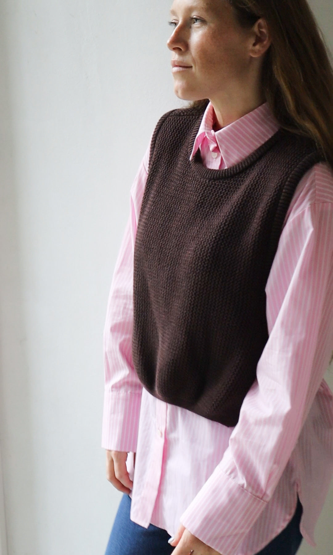 Boyfriend Hemd Rosa Gestreift