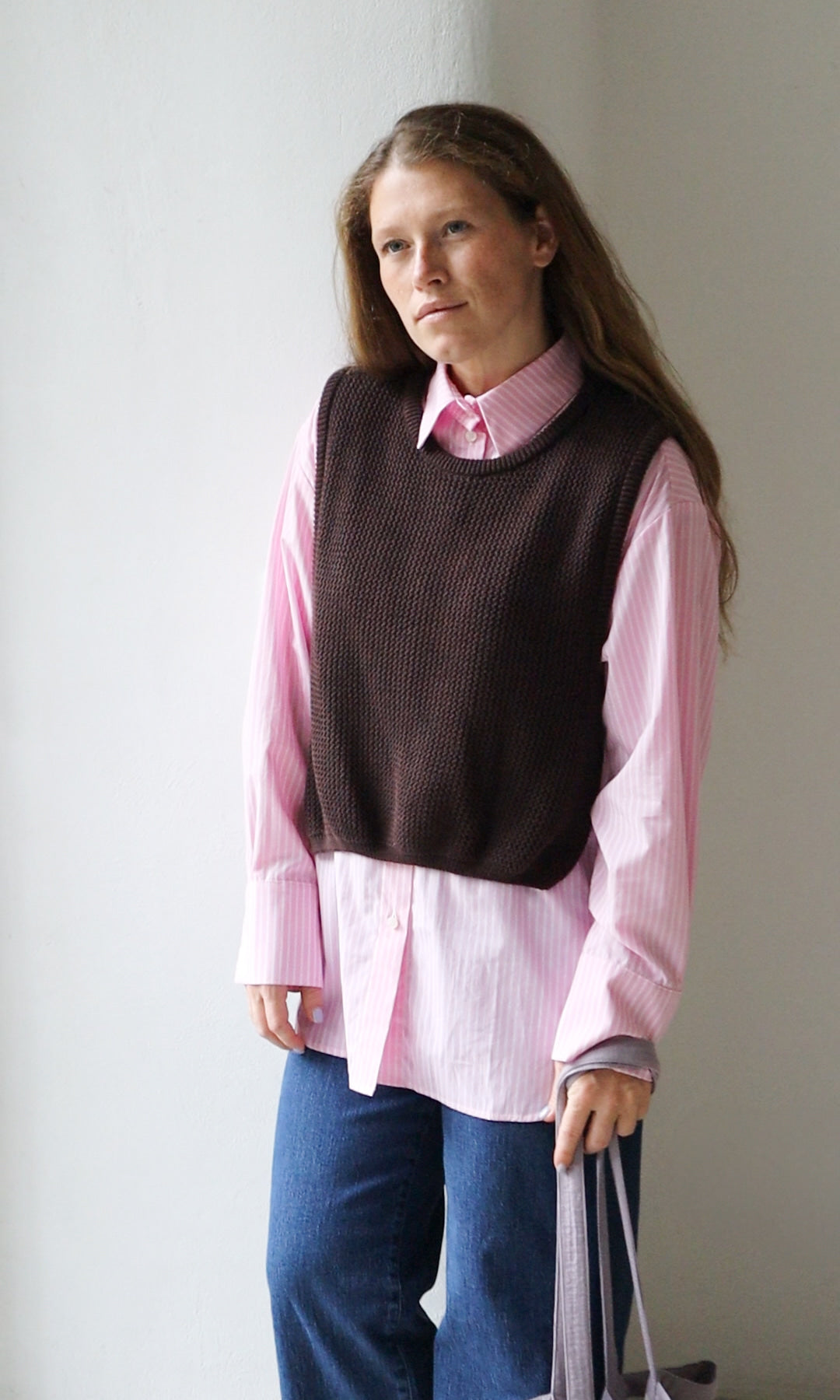 Boyfriend Hemd Rosa Gestreift