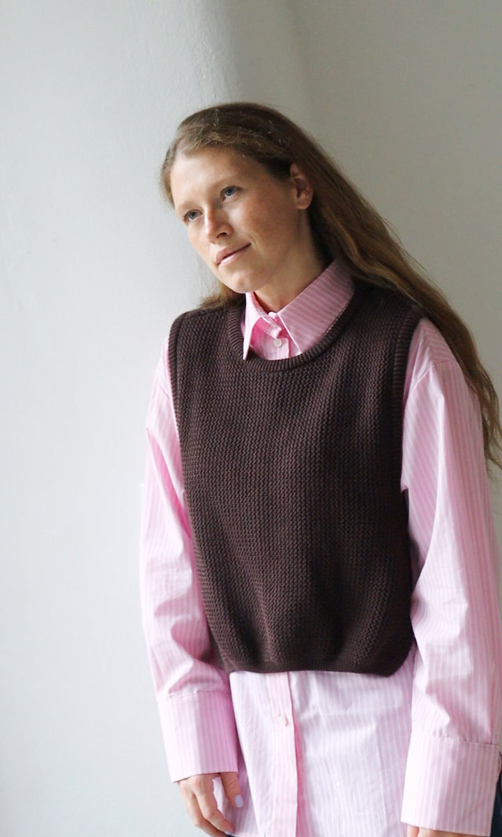 Boyfriend Hemd Rosa Gestreift