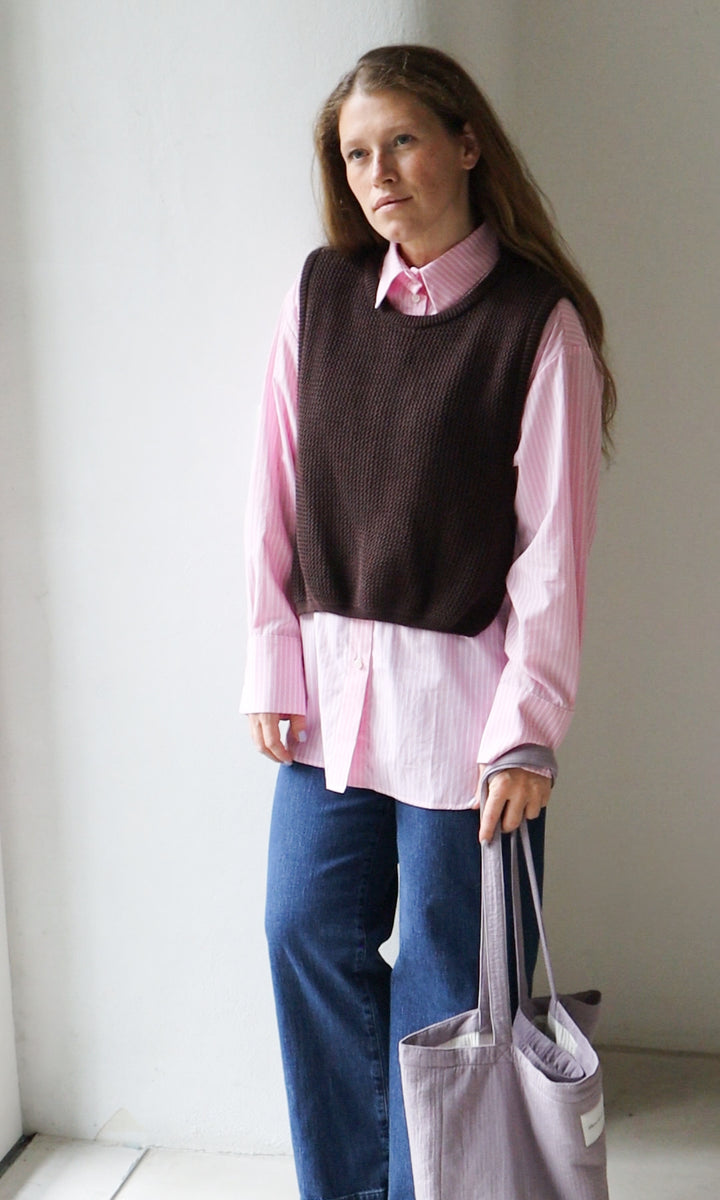 Boyfriend Hemd Rosa Gestreift