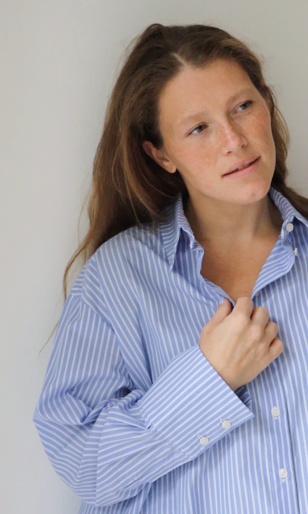 Boyfriend Hemd Blau gestreift