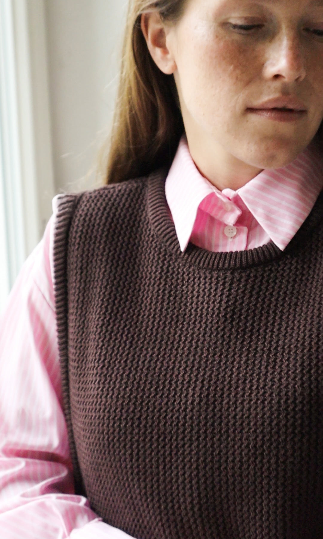 Boyfriend Hemd Rosa Gestreift
