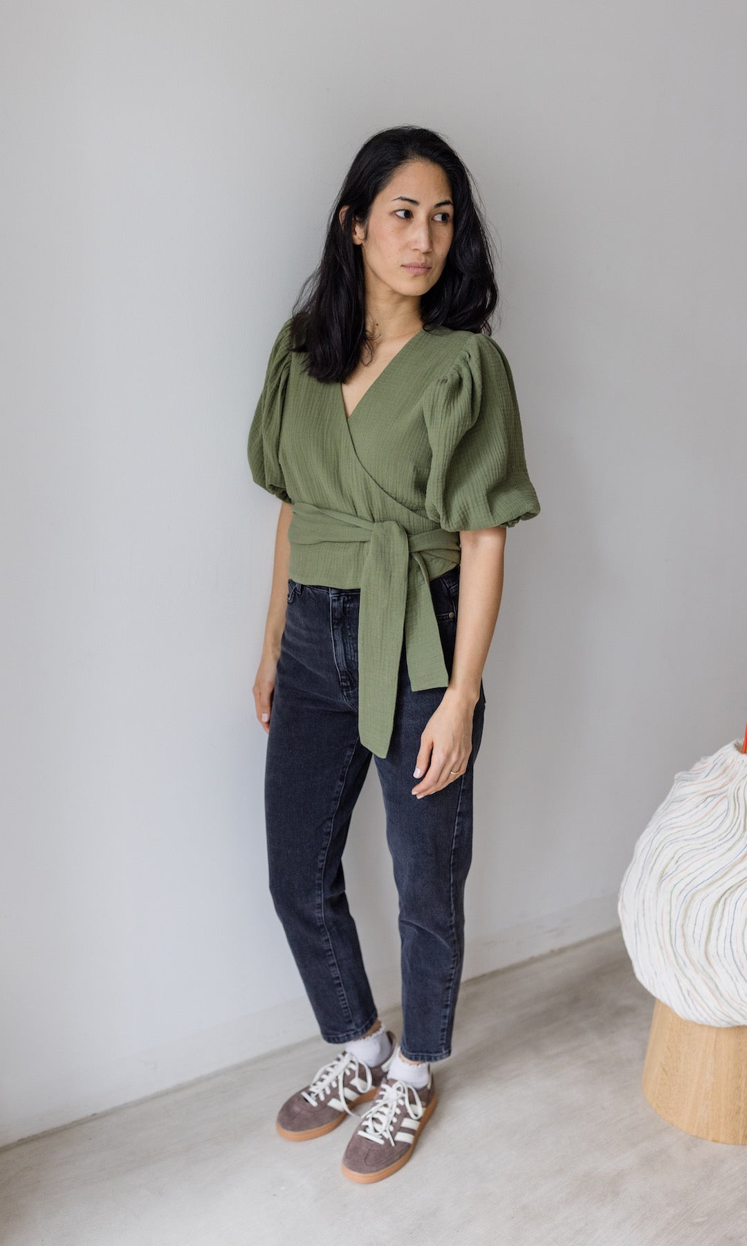 Musselin Wickelbluse