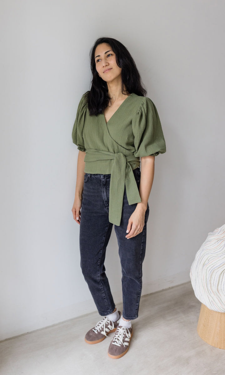 Musselin Wickelbluse