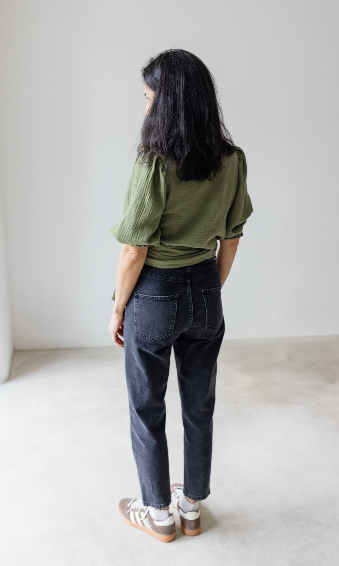 Musselin Wickelbluse