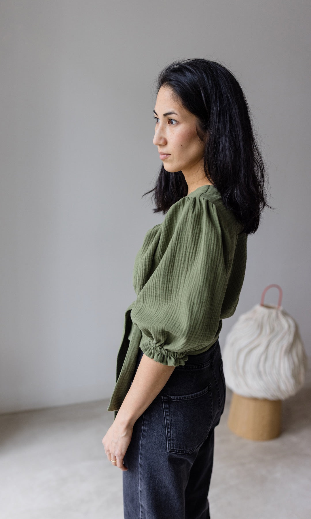 Musselin Wickelbluse